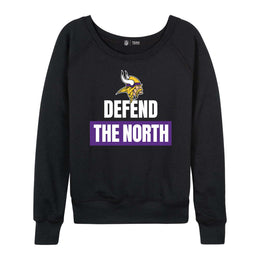 Minnesota Vikings NFL Womens Team Slogan Crew Neck - Black