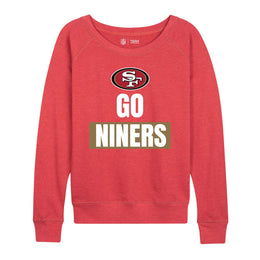 San Francisco 49ers NFL Womens Team Slogan Crew Neck - Red