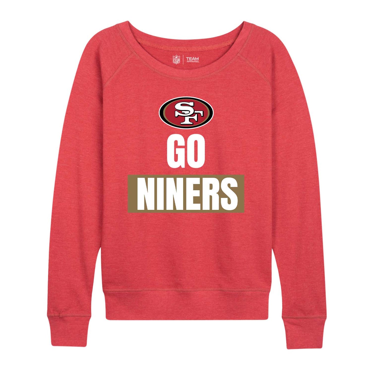 San Francisco 49ers NFL Womens Team Slogan Crew Neck - Red