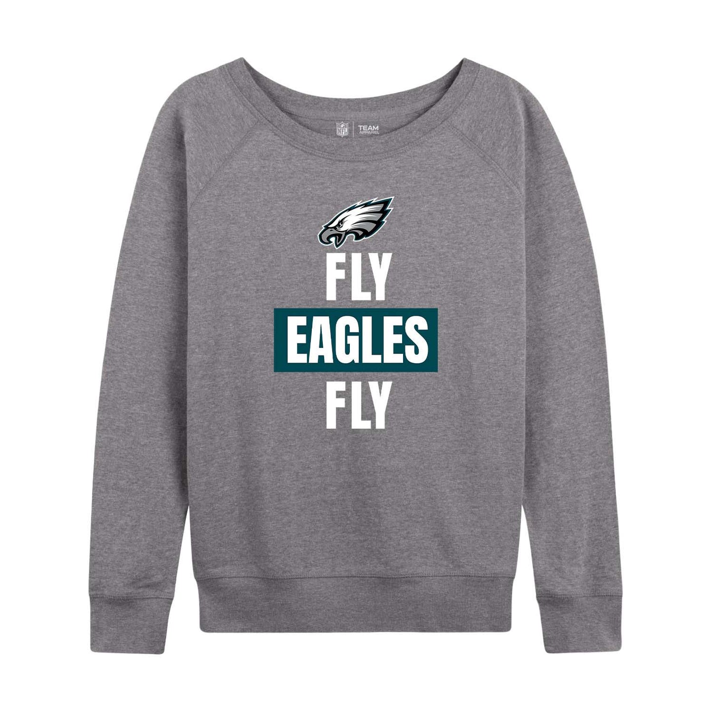 Philadelphia Eagles NFL Womens Team Slogan Crew Neck - Sport Gray