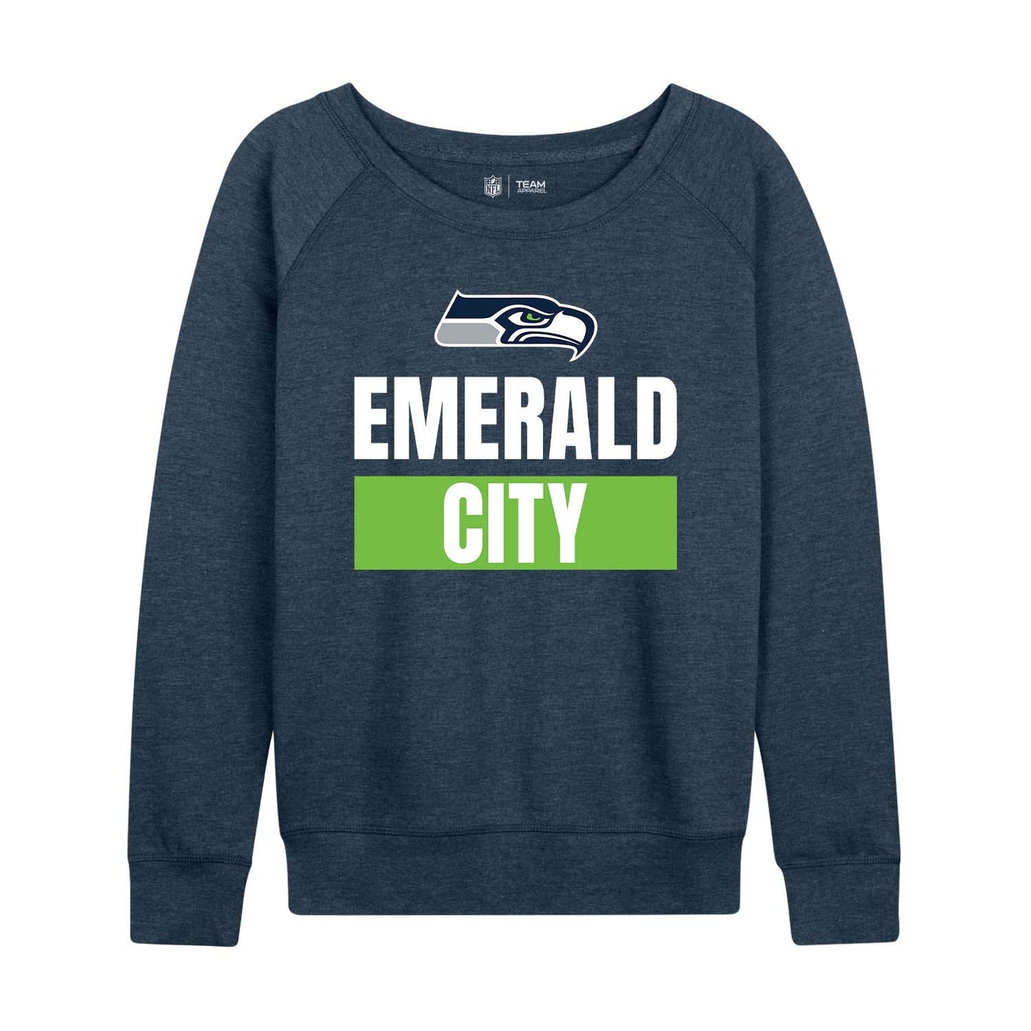 Seattle Seahawks NFL Womens Team Slogan Crew Neck - Navy