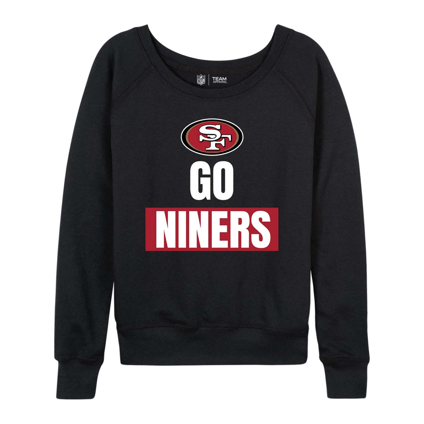 San Francisco 49ers NFL Womens Team Slogan Crew Neck - Black