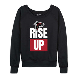 Atlanta Falcons NFL Womens Plus Size Team Slogan Crew Neck - Black