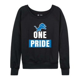 Detroit Lions NFL Womens Plus Size Team Slogan Crew Neck - Black
