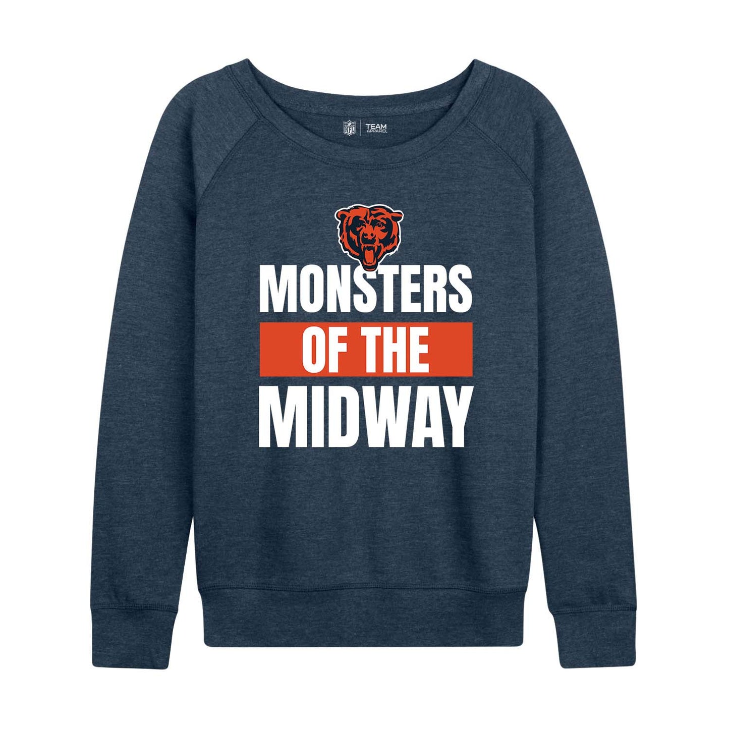Chicago Bears NFL Womens Plus Size Team Slogan Crew Neck - Navy