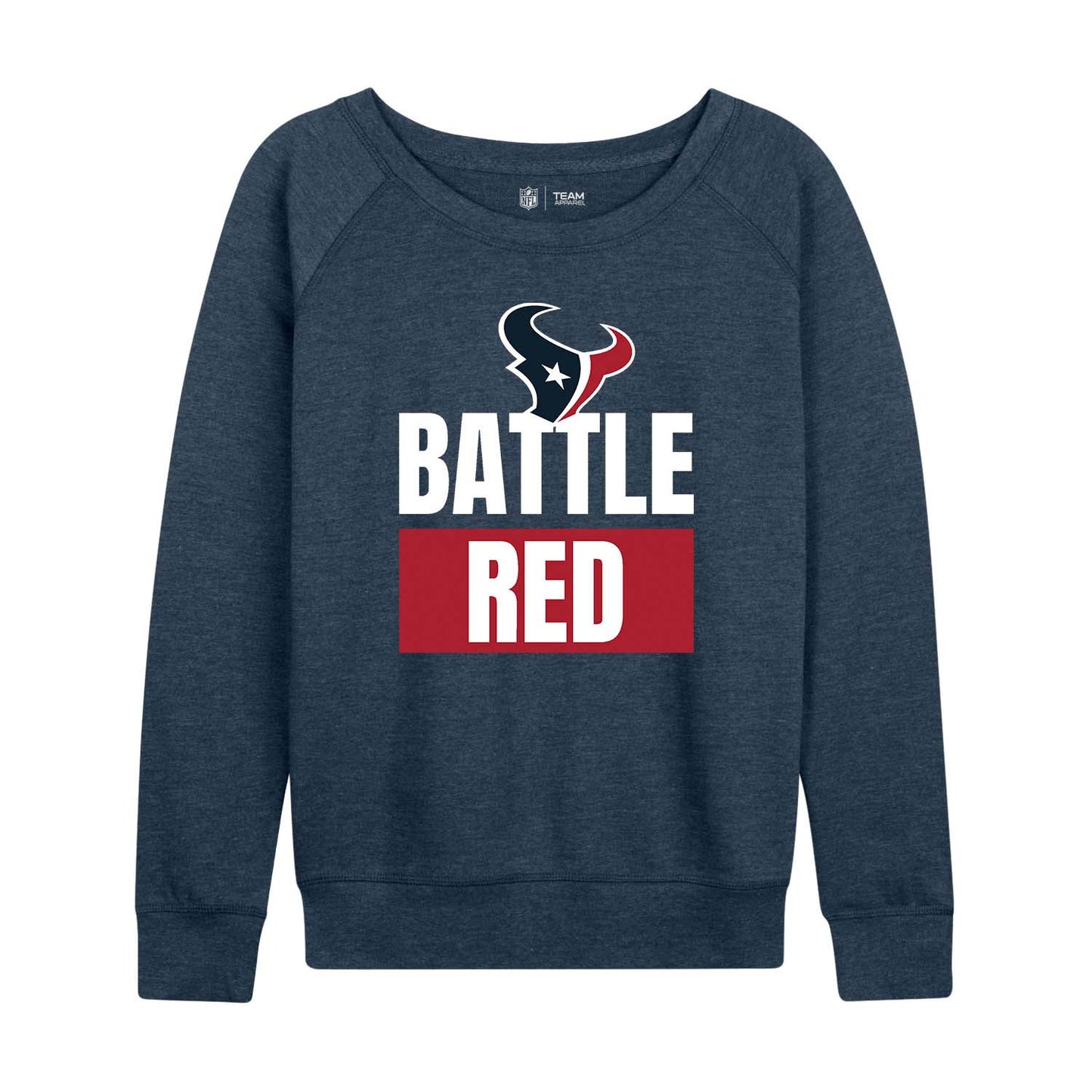 Houston Texans NFL Womens Plus Size Team Slogan Crew Neck - Navy