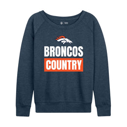 Denver Broncos NFL Womens Plus Size Team Slogan Crew Neck - Navy