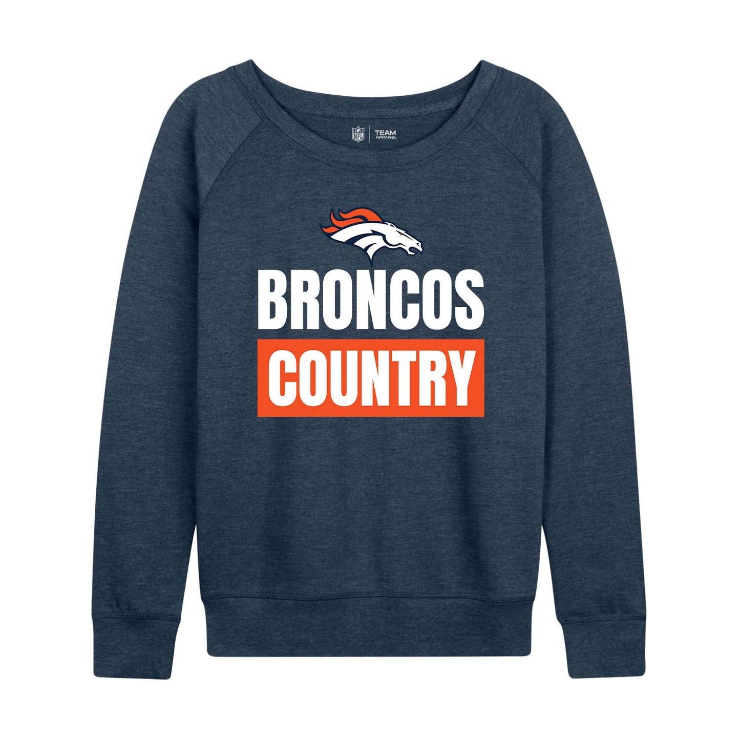 Denver Broncos NFL Womens Plus Size Team Slogan Crew Neck - Navy