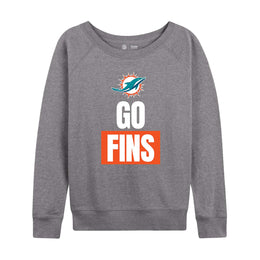 Miami Dolphins NFL Womens Plus Size Team Slogan Crew Neck - Sport Gray