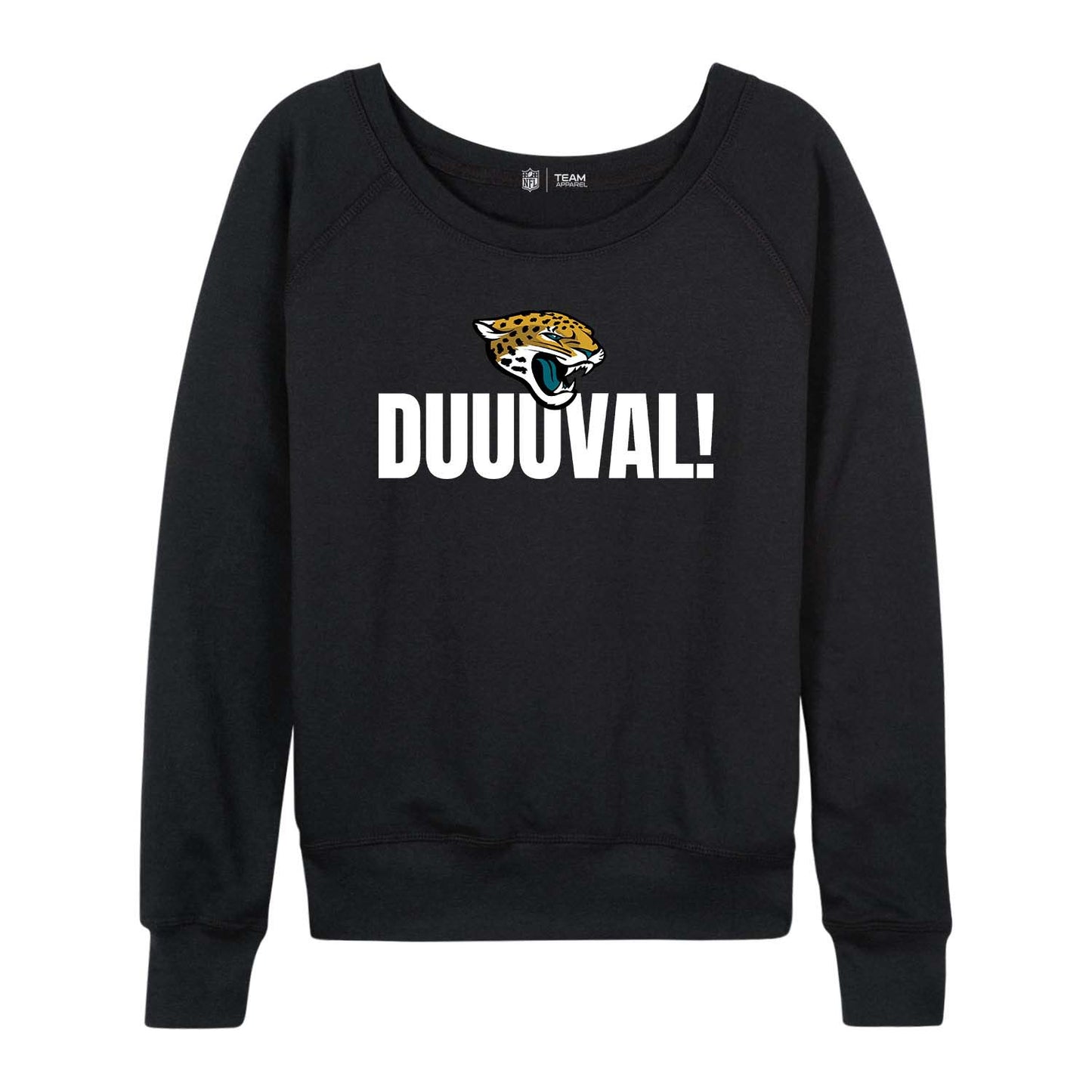 Jacksonville Jaguars NFL Womens Plus Size Team Slogan Crew Neck - Black