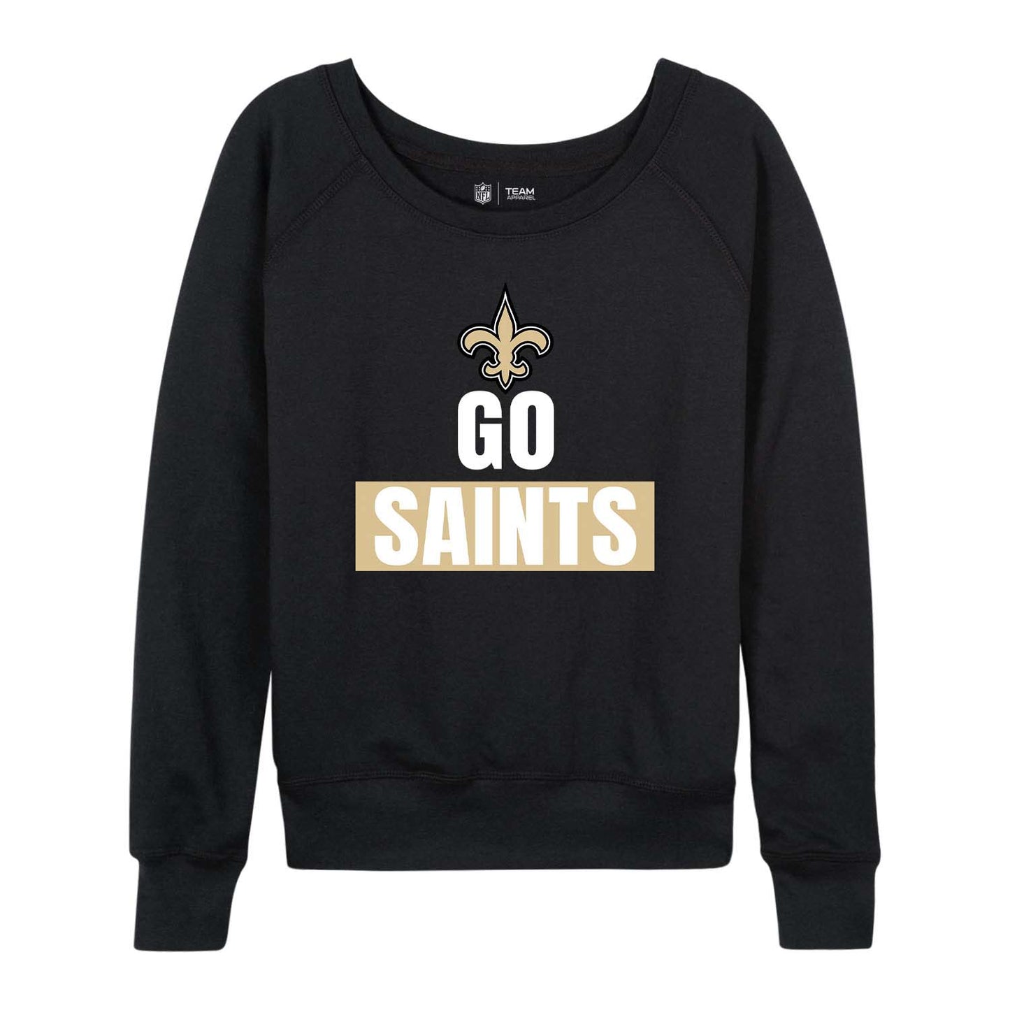 New Orleans Saints NFL Womens Plus Size Team Slogan Crew Neck - Black