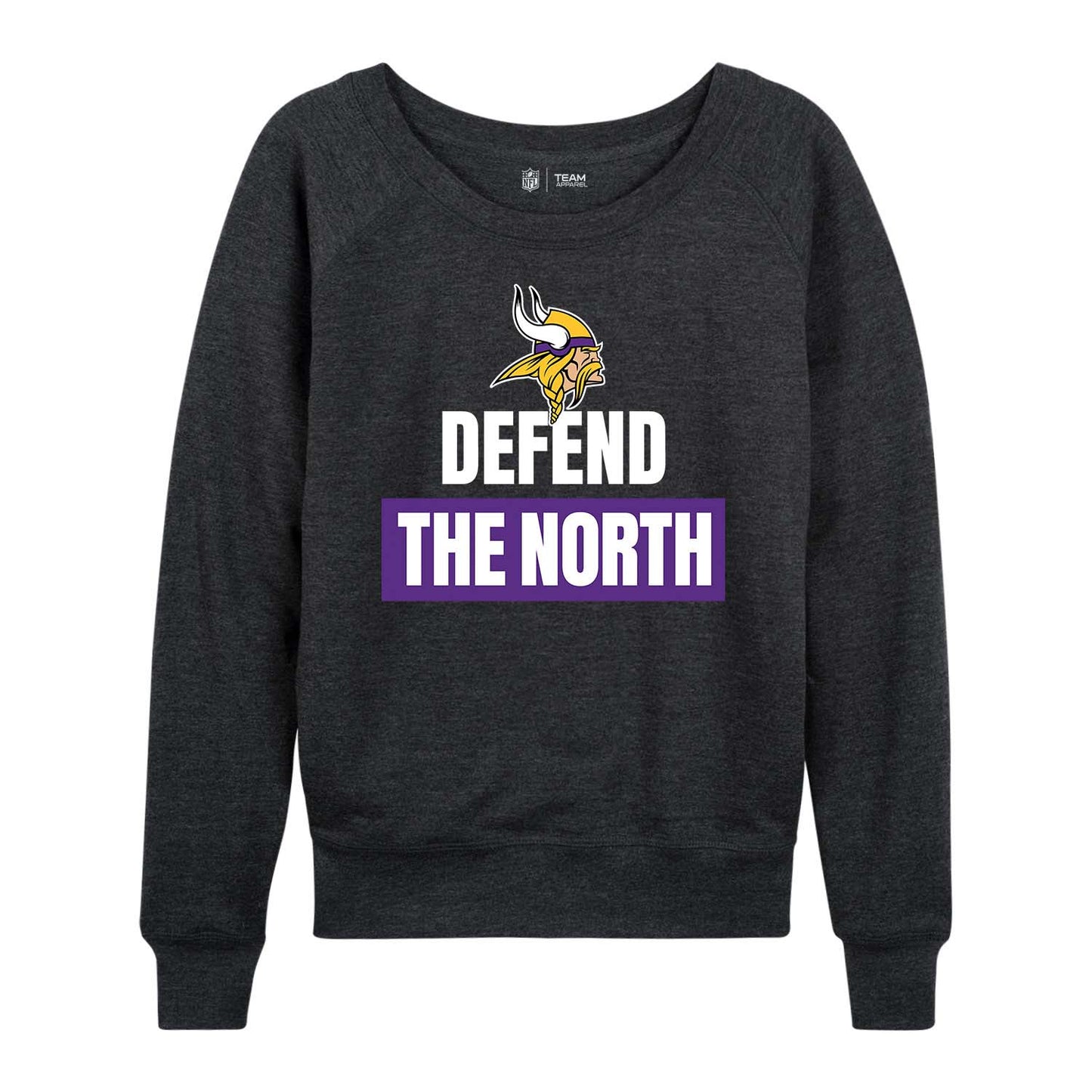 Minnesota Vikings NFL Womens Plus Size Team Slogan Crew Neck - Charcoal