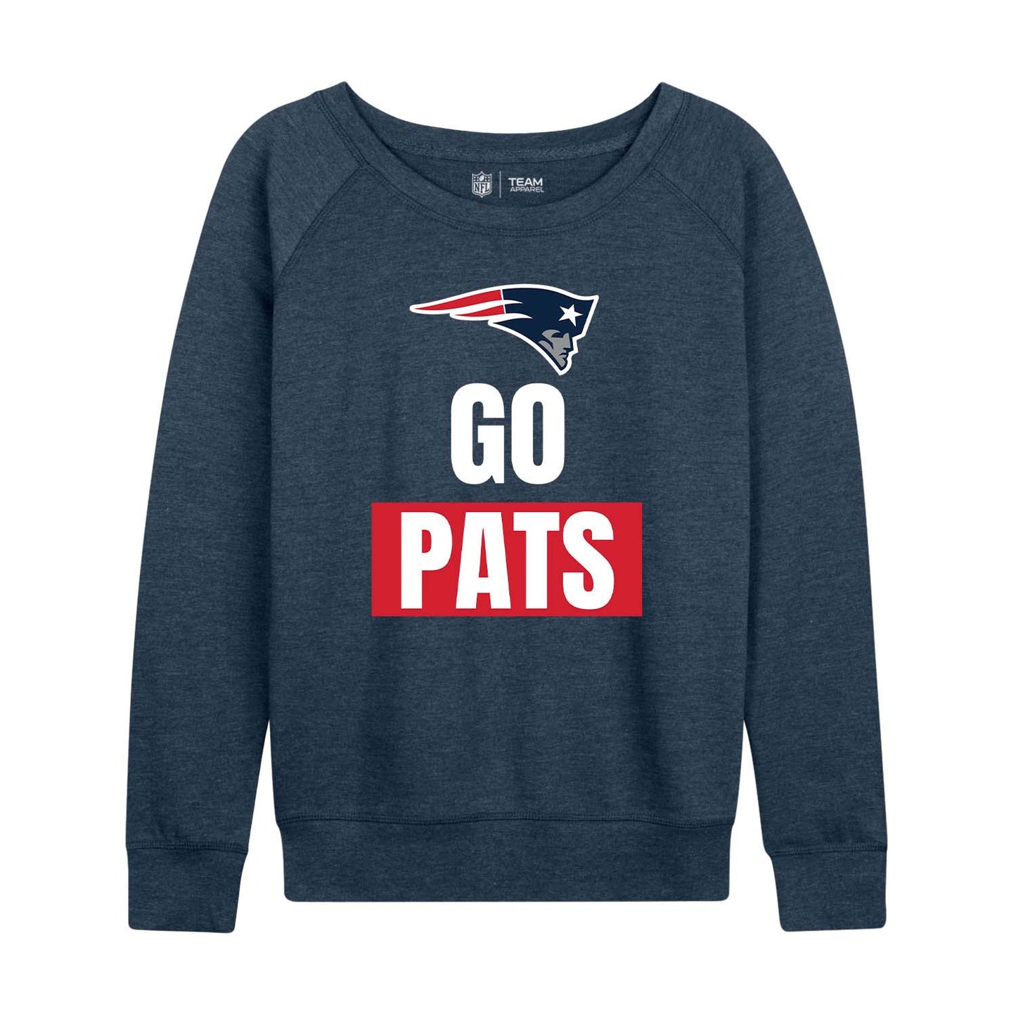 New England Patriots NFL Womens Plus Size Team Slogan Crew Neck - Navy