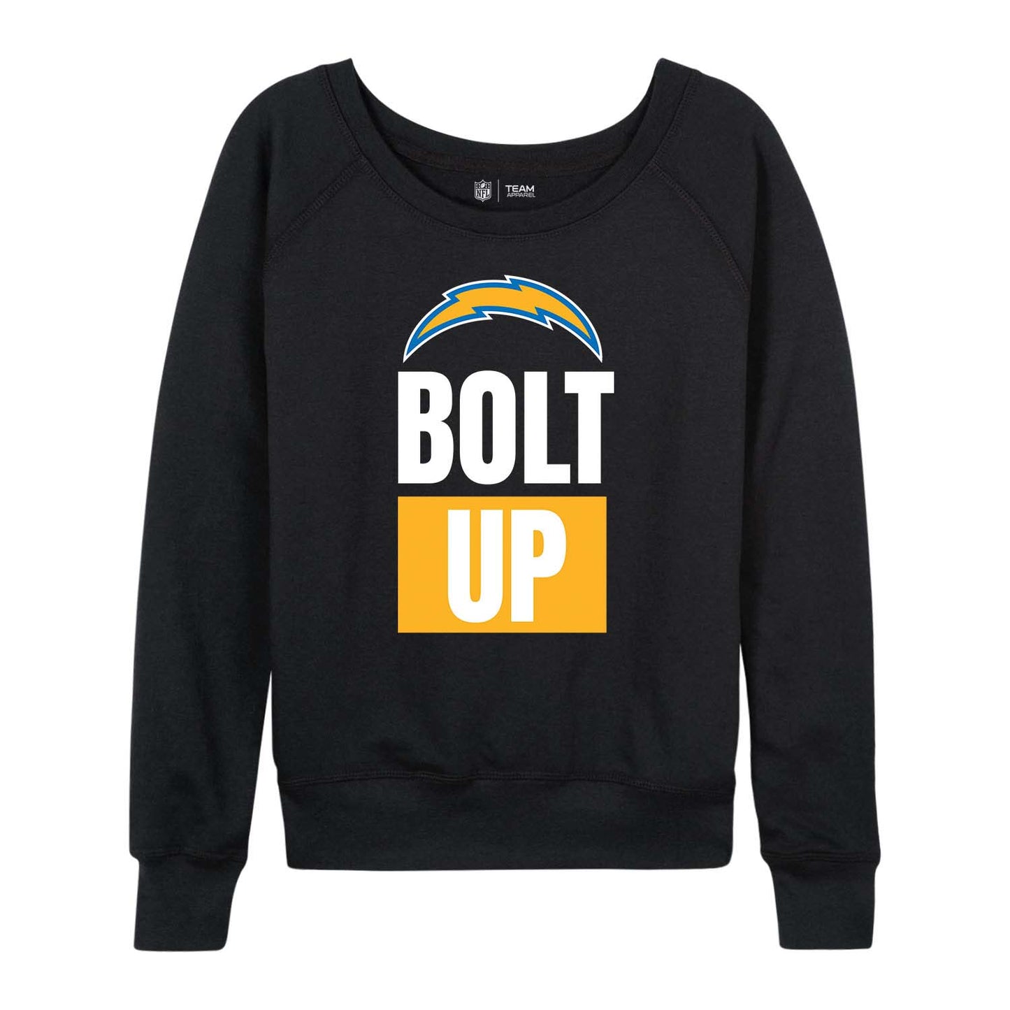 Los Angeles Chargers NFL Womens Plus Size Team Slogan Crew Neck - Black