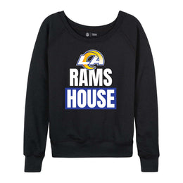 Los Angeles Rams NFL Womens Plus Size Team Slogan Crew Neck - Black