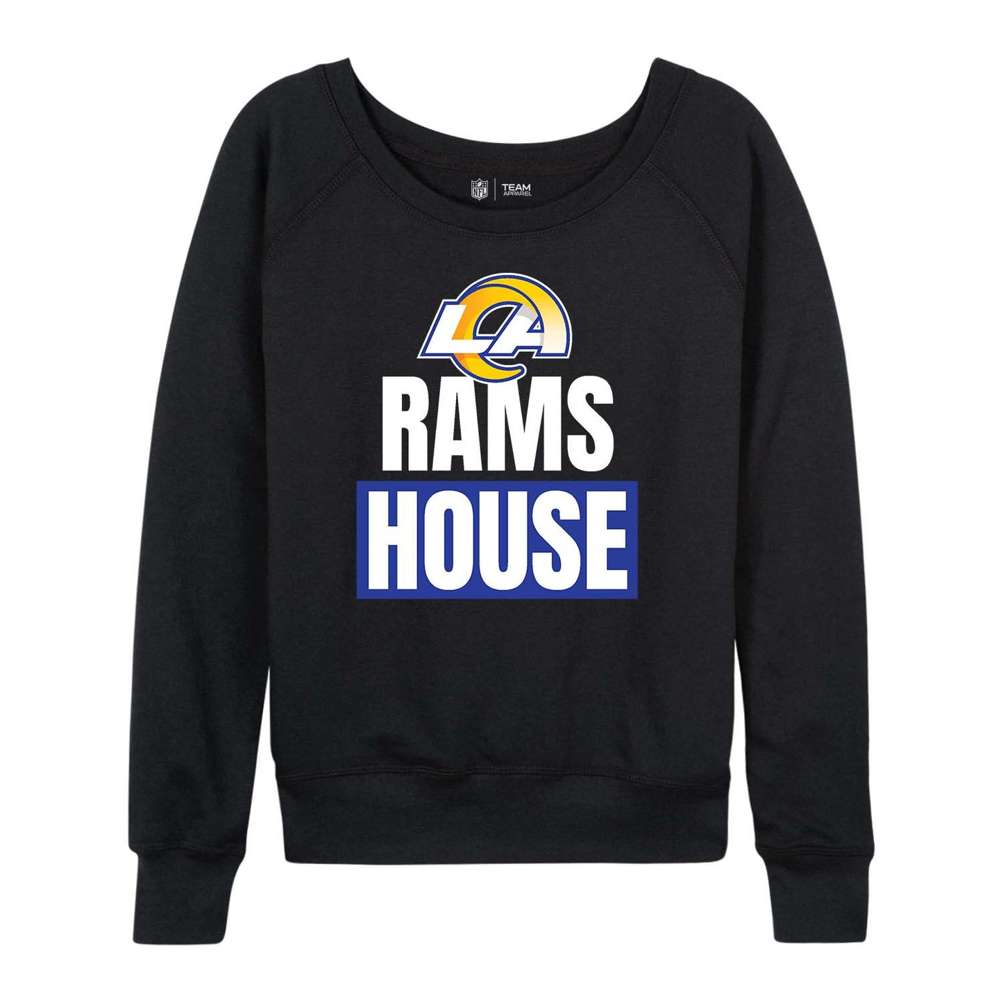 Los Angeles Rams NFL Womens Plus Size Team Slogan Crew Neck - Black