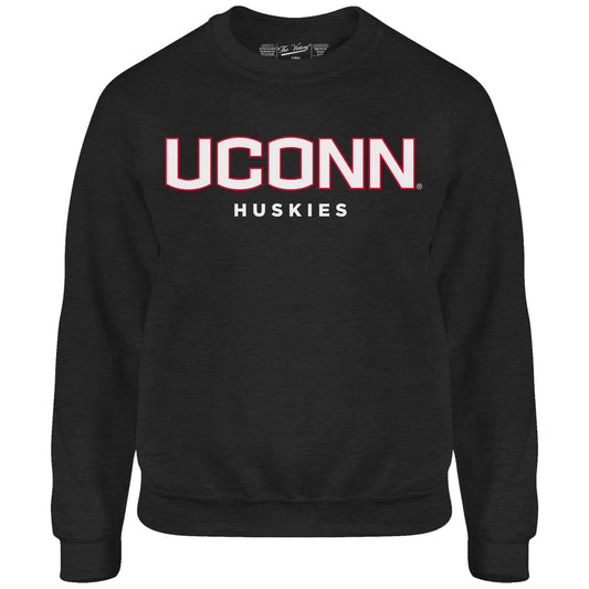 UCONN Huskies NCAA Adult Charcoal Crewneck Fleece Sweatshirt - Charcoal