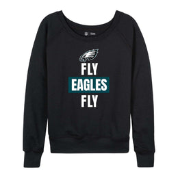Philadelphia Eagles NFL Womens Plus Size Team Slogan Crew Neck - Black