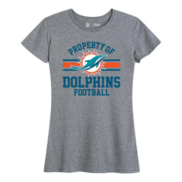 Miami Dolphins NFL Women's Property Of Lightweight Plus Size T-Shirt - Sport Gray