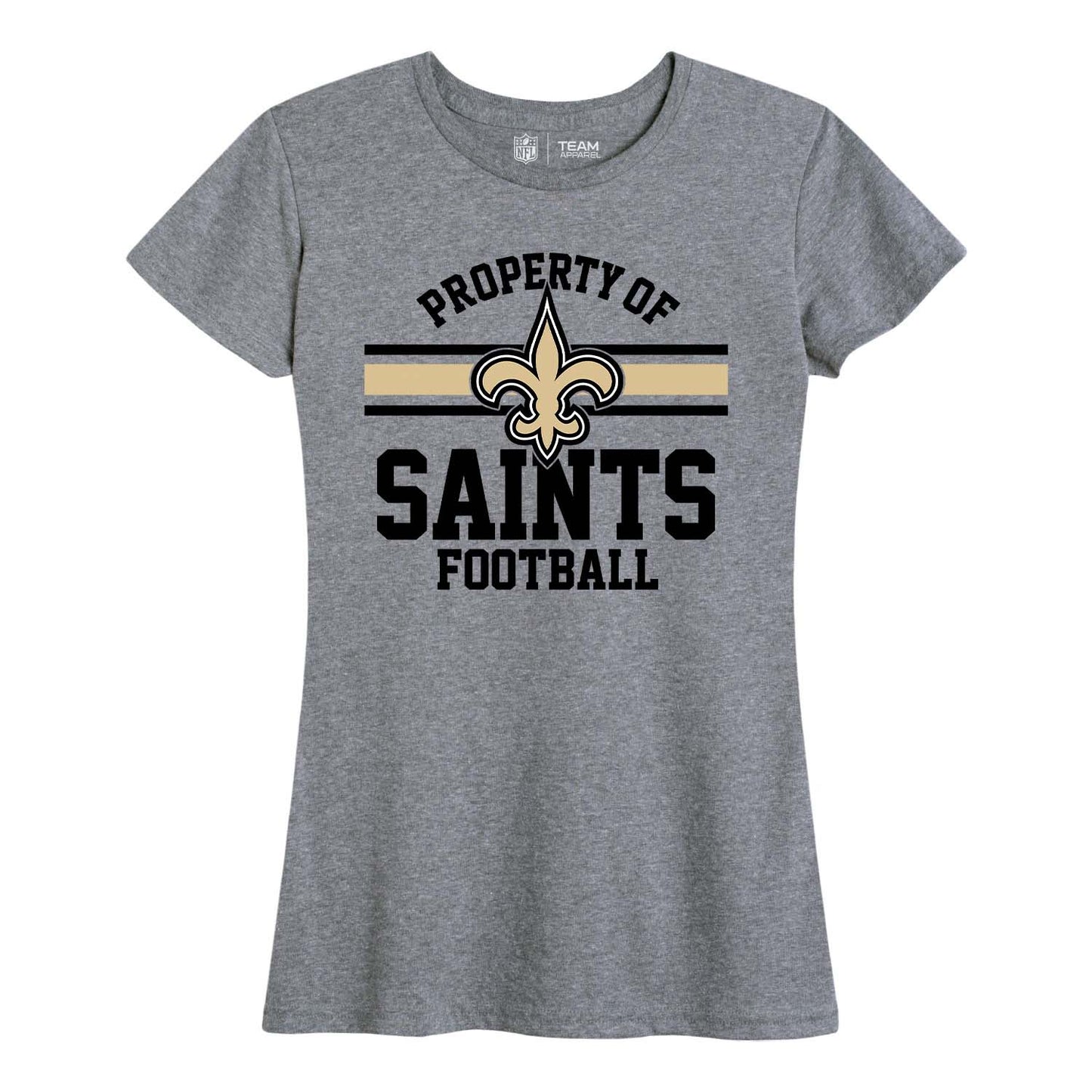 New Orleans Saints NFL Women's Property Of Lightweight Plus Size T-Shirt - Sport Gray