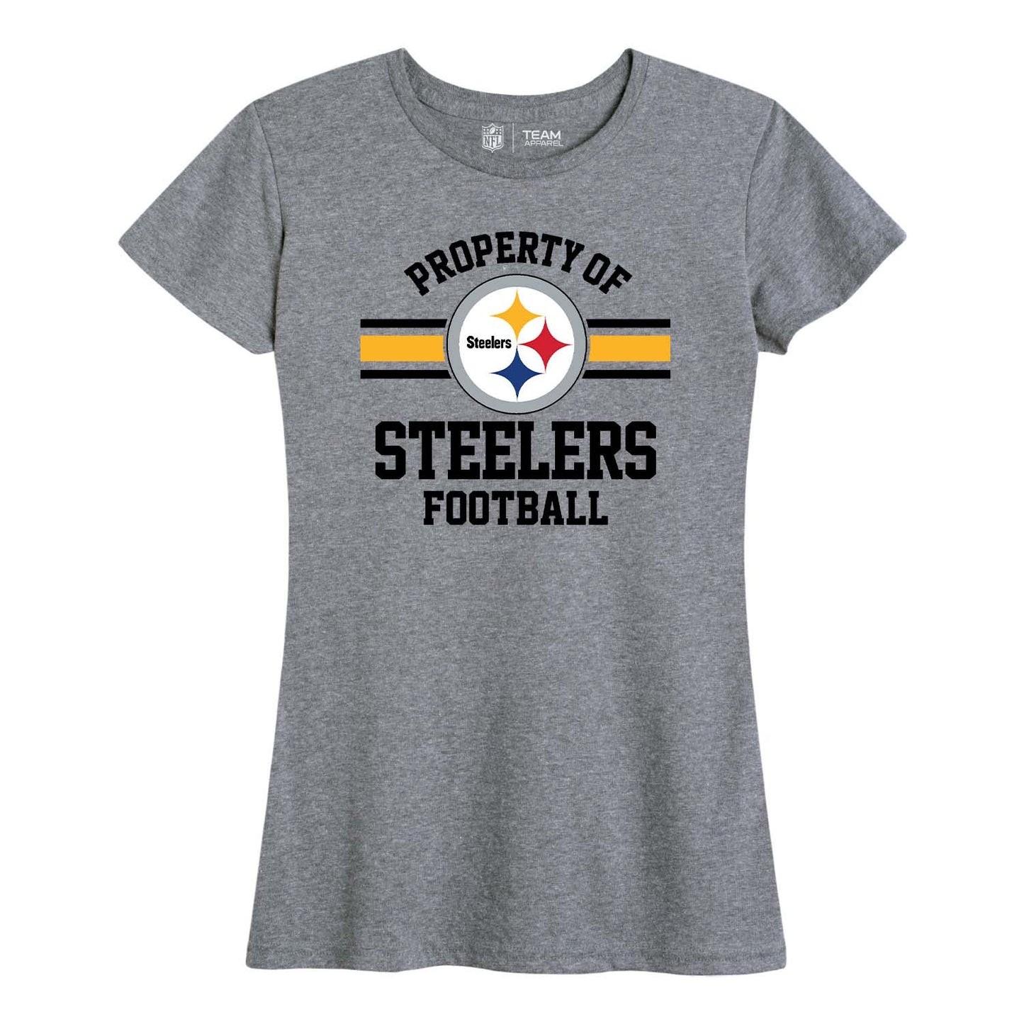 Pittsburgh Steelers NFL Women's Property Of Lightweight Plus Size T-Shirt - Sport Gray