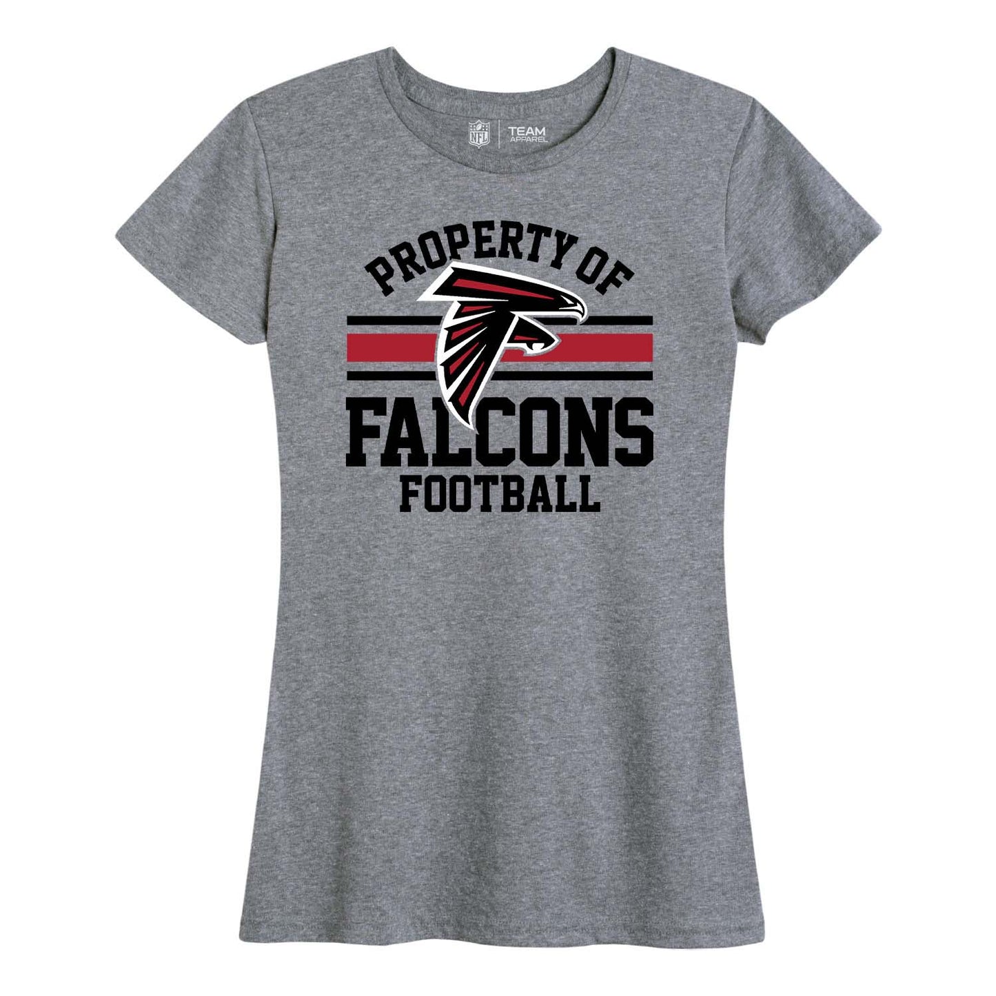 Atlanta Falcons NFL Women's Property Of Lightweight Plus Size T-Shirt - Sport Gray