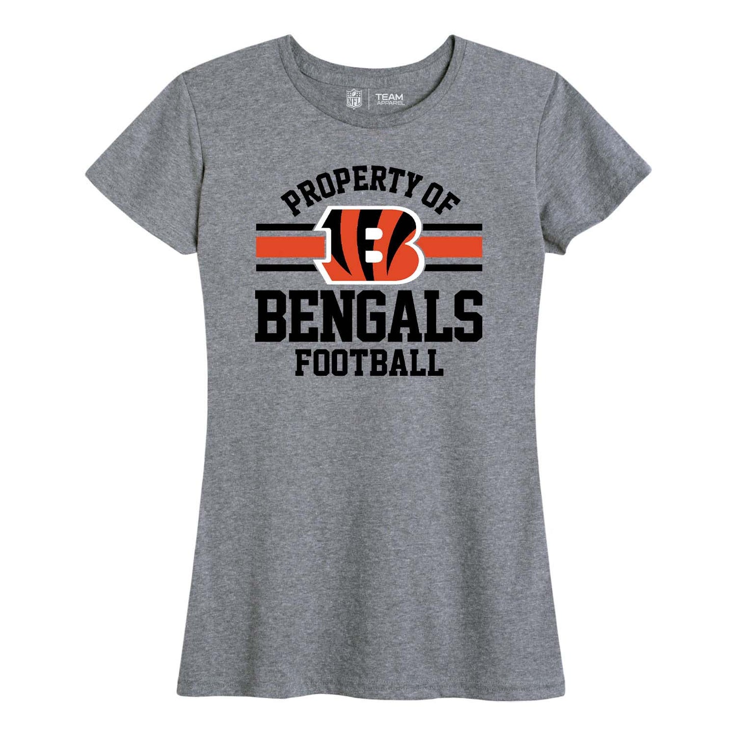 Cincinnati Bengals NFL Women's Property Of Lightweight Plus Size T-Shirt - Sport Gray