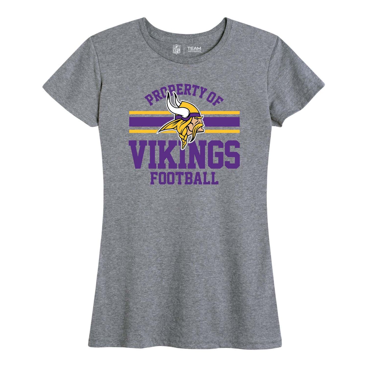 Minnesota Vikings NFL Women's Property Of Lightweight Plus Size T-Shirt - Sport Gray