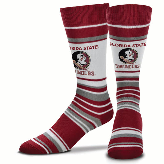 Florida State Seminoles Collegiate University Striped Dress Socks - Maroon