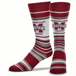 Mississippi State Bulldogs Collegiate University Striped Dress Socks - Maroon
