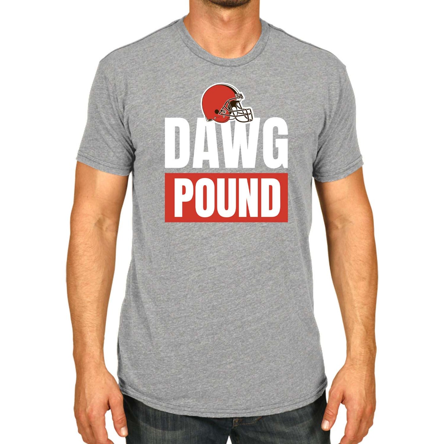 Cleveland Browns NFL Adult Team Slogan Unisex T-Shirt - Sport Gray