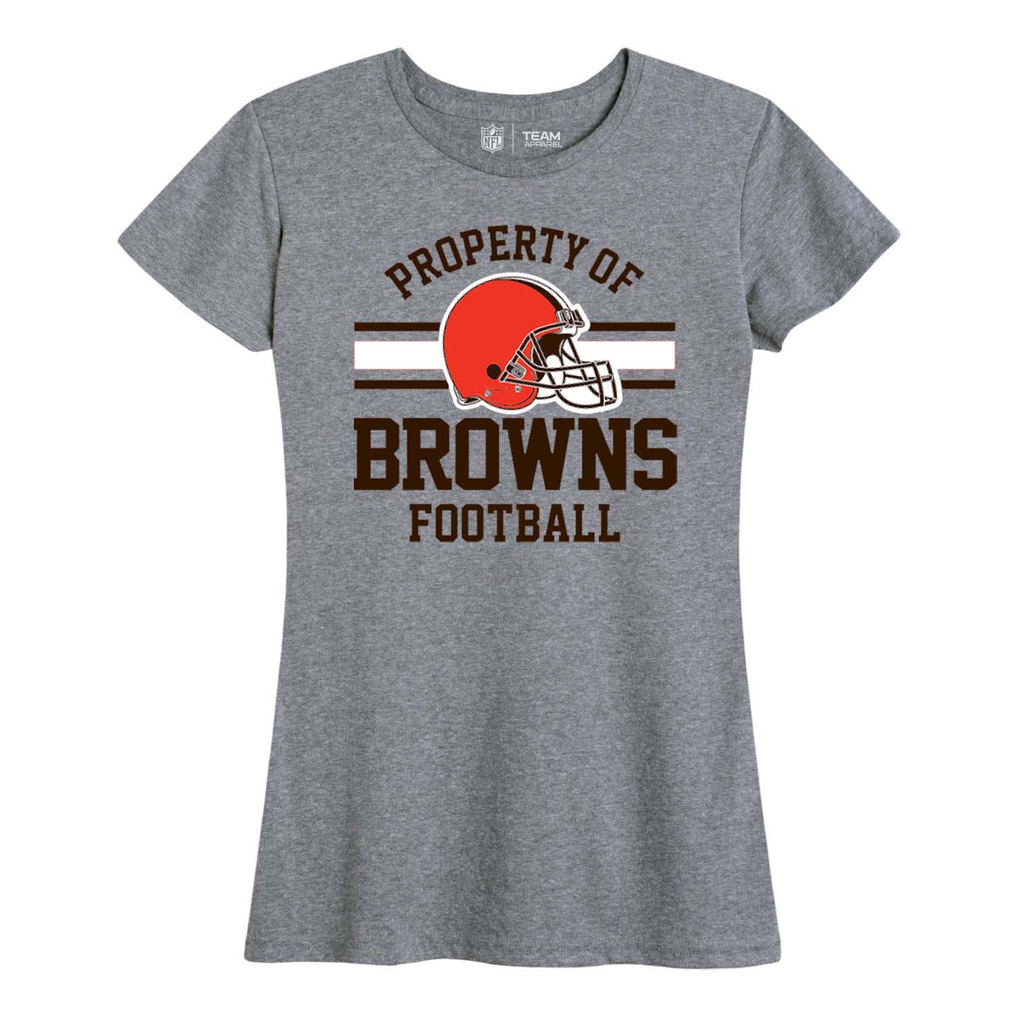 Cleveland Browns NFL Women's Property Of Lightweight Plus Size T-Shirt - Sport Gray