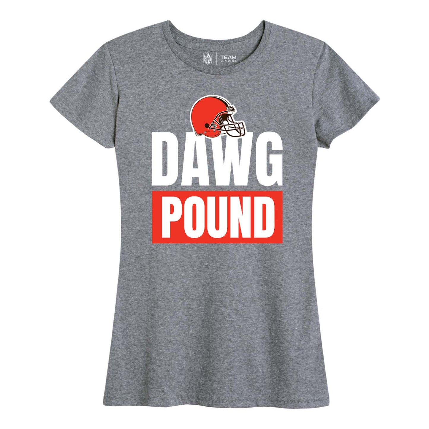 Cleveland Browns NFL Womens Team Slogan Short Sleeve Tshirt - Sport Gray