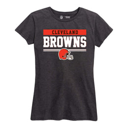 Cleveland Browns NFL Women's Team Block Plus Sized Relaxed Fit T-Shirt - Charcoal