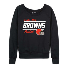 Cleveland Browns NFL Womens Crew Neck Light Weight - Black
