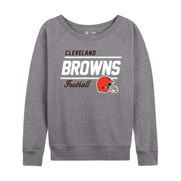 Cleveland Browns NFL Womens Crew Neck Light Weight - Sport Gray