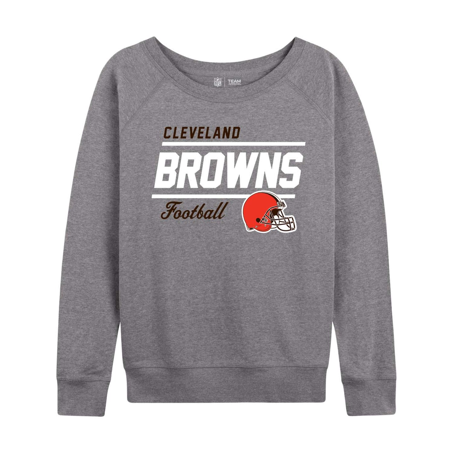 Cleveland Browns NFL Womens Crew Neck Light Weight - Sport Gray