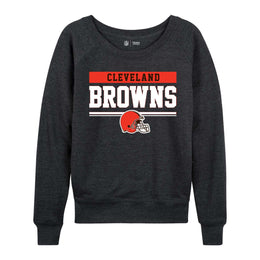 Cleveland Browns NFL Womens Team Block French Terry Slouchy Top - Charcoal
