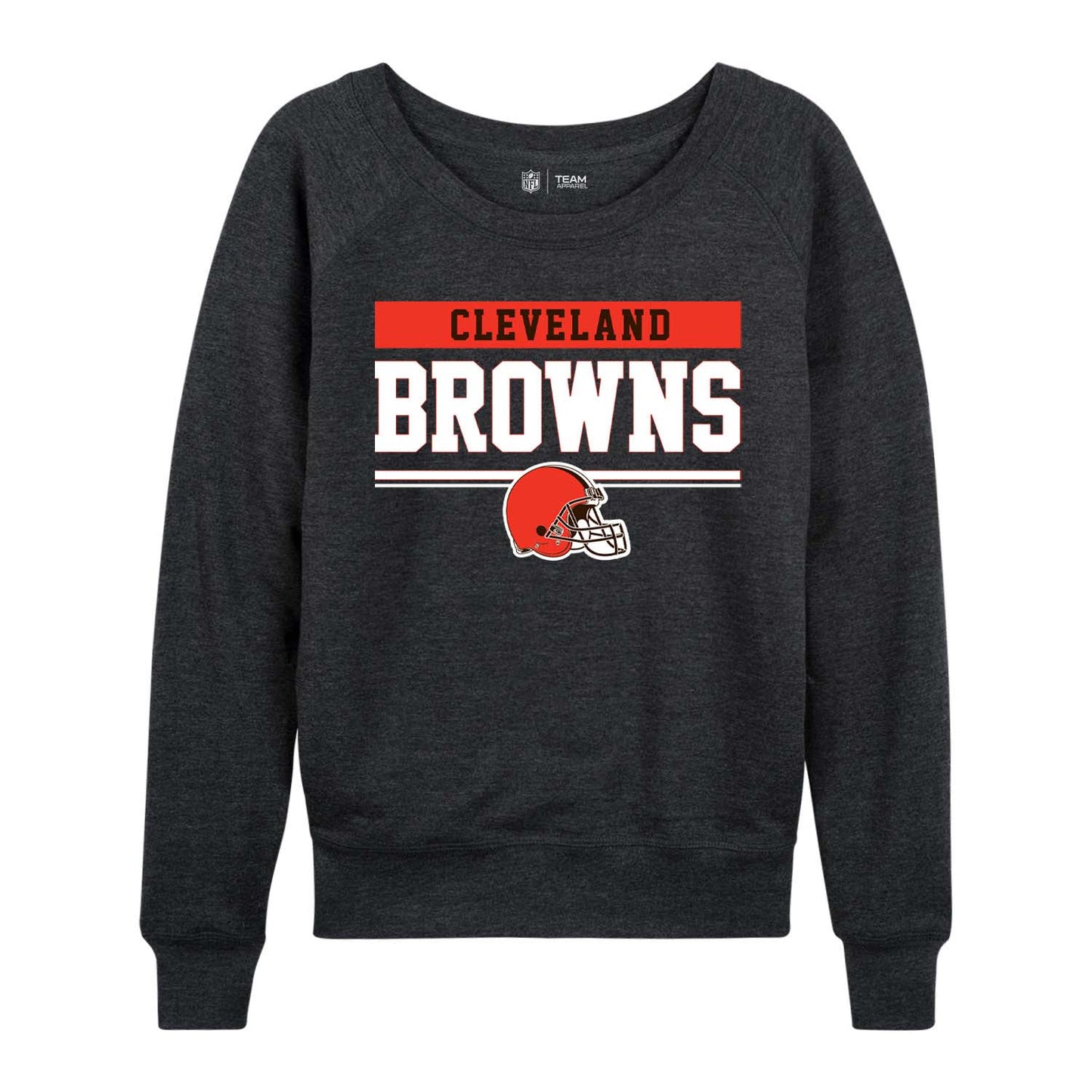 Cleveland Browns NFL Womens Team Block French Terry Slouchy Top - Charcoal