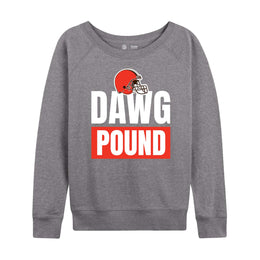 Cleveland Browns NFL Womens Team Slogan Crew Neck - Sport Gray
