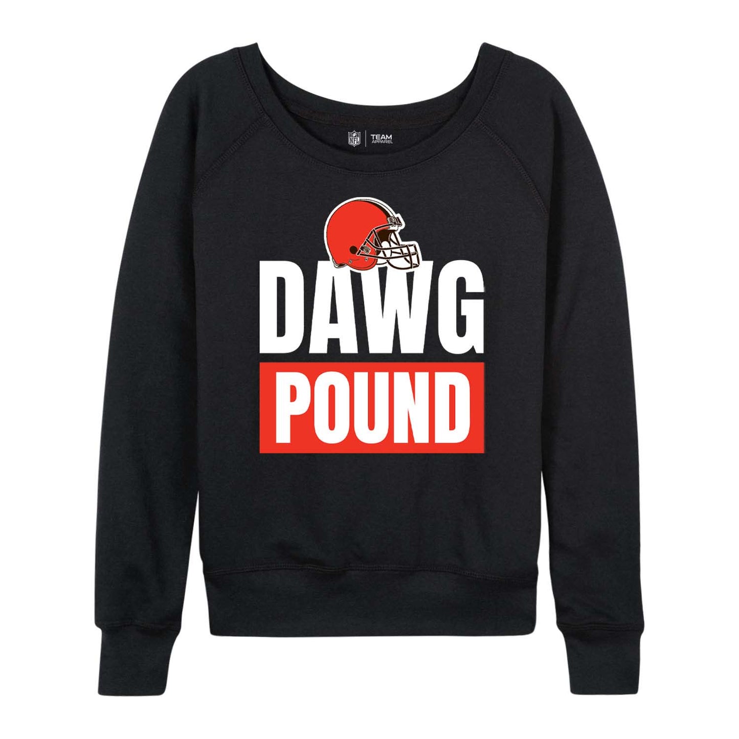 Cleveland Browns NFL Womens Team Slogan Crew Neck - Black