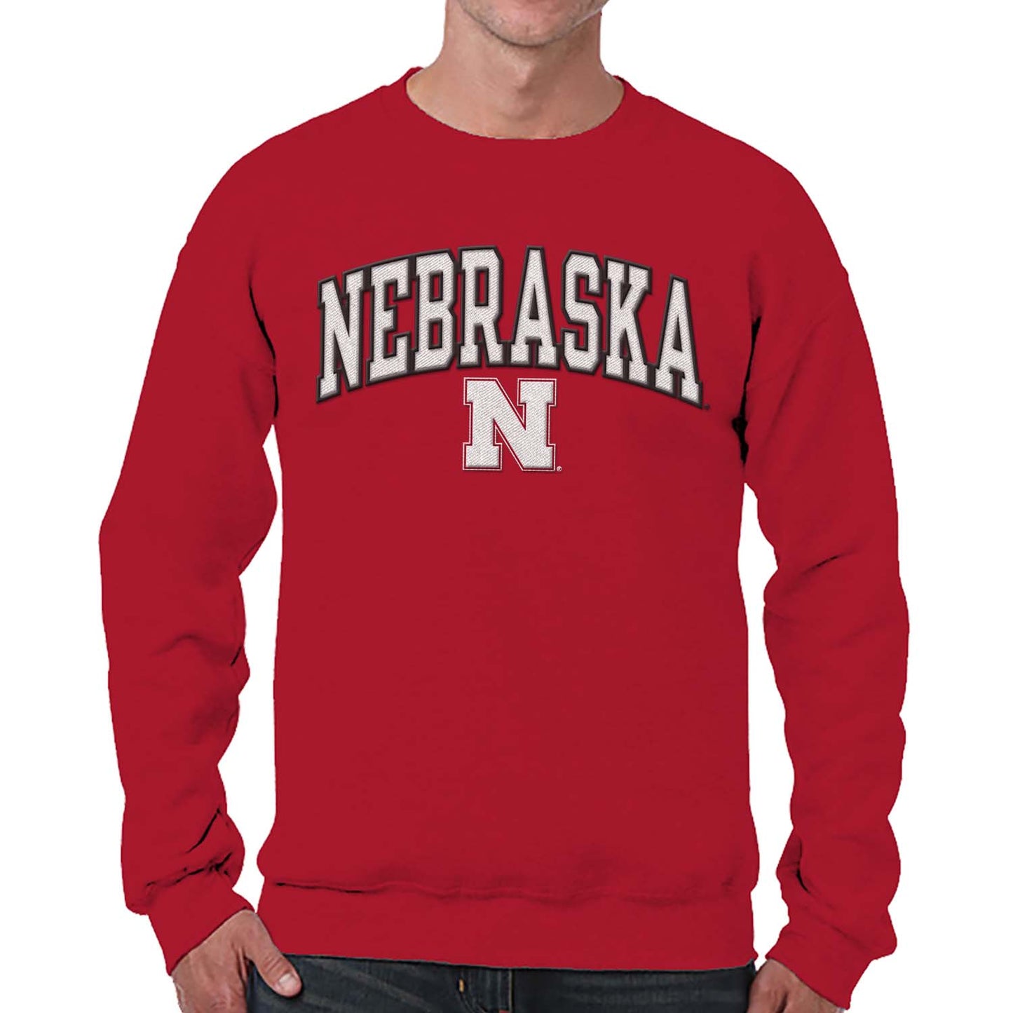 Nebraska Cornhuskers NCAA Adult Tackle Twill Crewneck Sweatshirt - Red