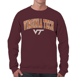 Virginia Tech Hokies NCAA Adult Tackle Twill Crewneck Sweatshirt - Maroon