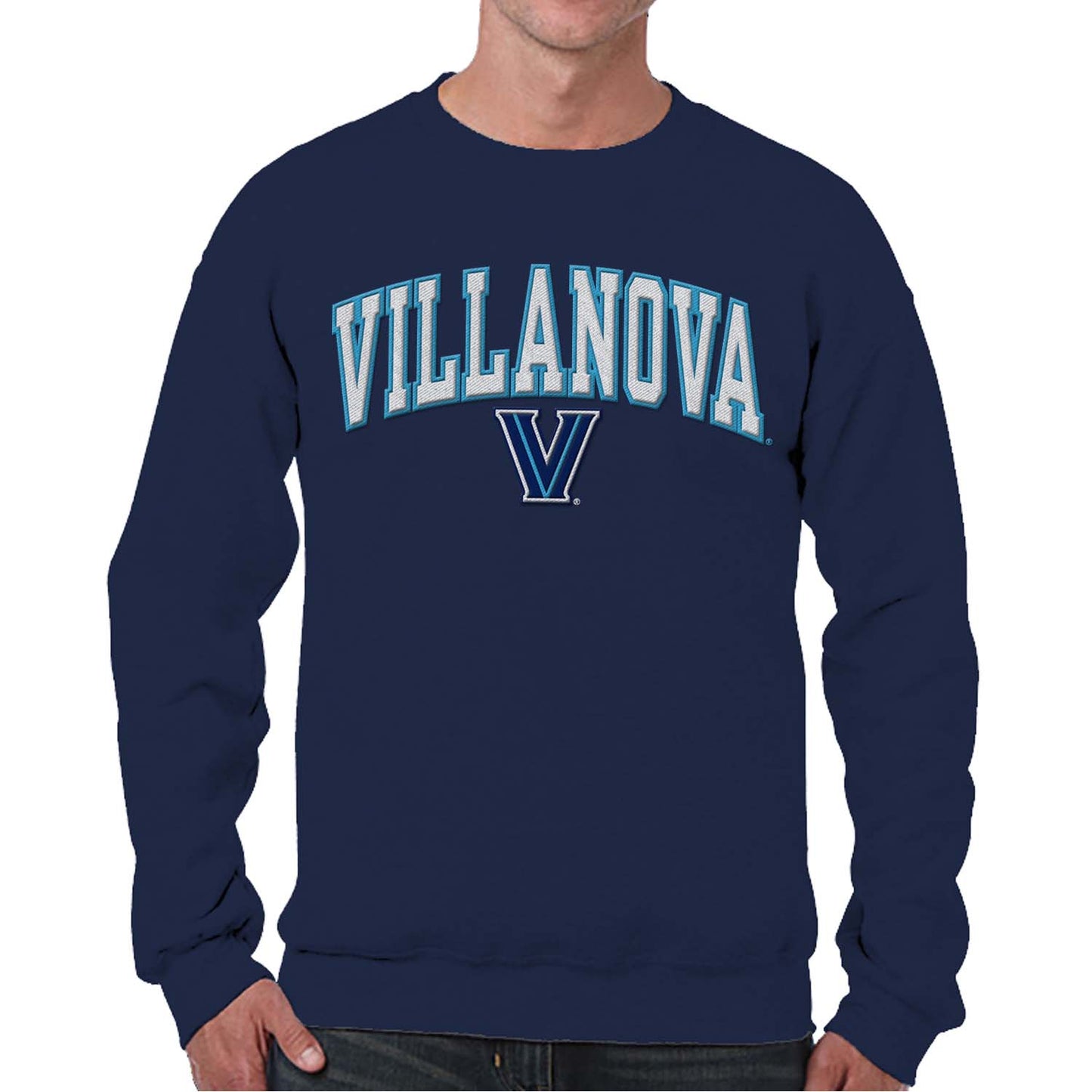 Villanova Wildcats NCAA Adult Tackle Twill Crewneck Sweatshirt - Navy