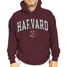 Harvard Crimson NCAA Adult Tackle Twill Hooded Sweatshirt - Maroon