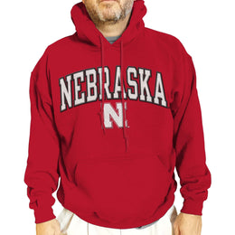 Nebraska Cornhuskers NCAA Adult Tackle Twill Hooded Sweatshirt - Red