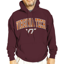 Virginia Tech Hokies NCAA Adult Tackle Twill Hooded Sweatshirt - Maroon