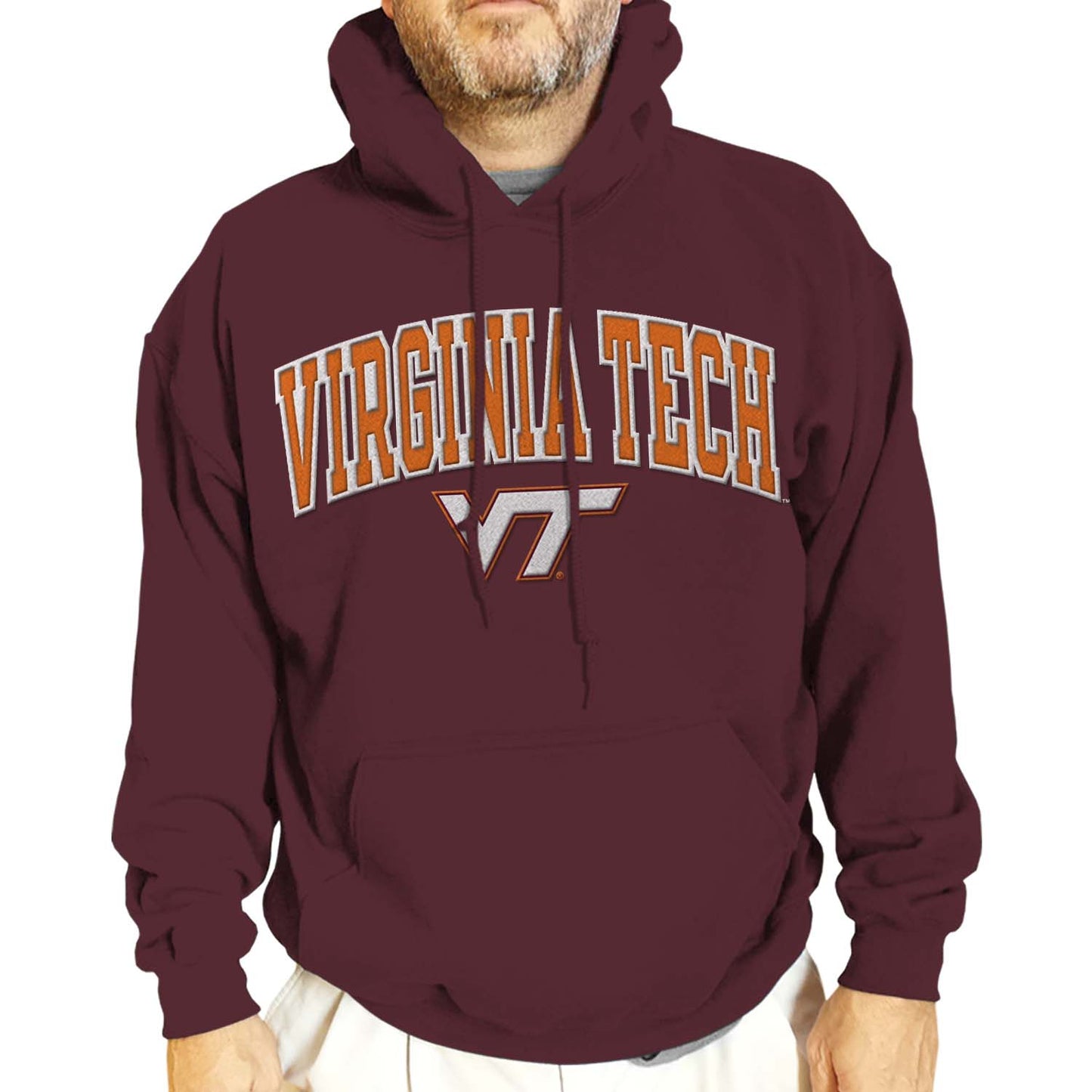 Virginia Tech Hokies NCAA Adult Tackle Twill Hooded Sweatshirt - Maroon