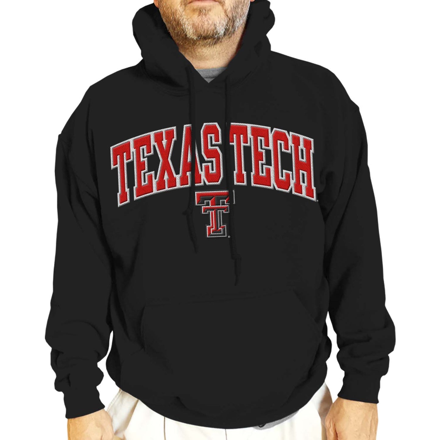 Texas Tech Red Raiders NCAA Adult Tackle Twill Hooded Sweatshirt - Black