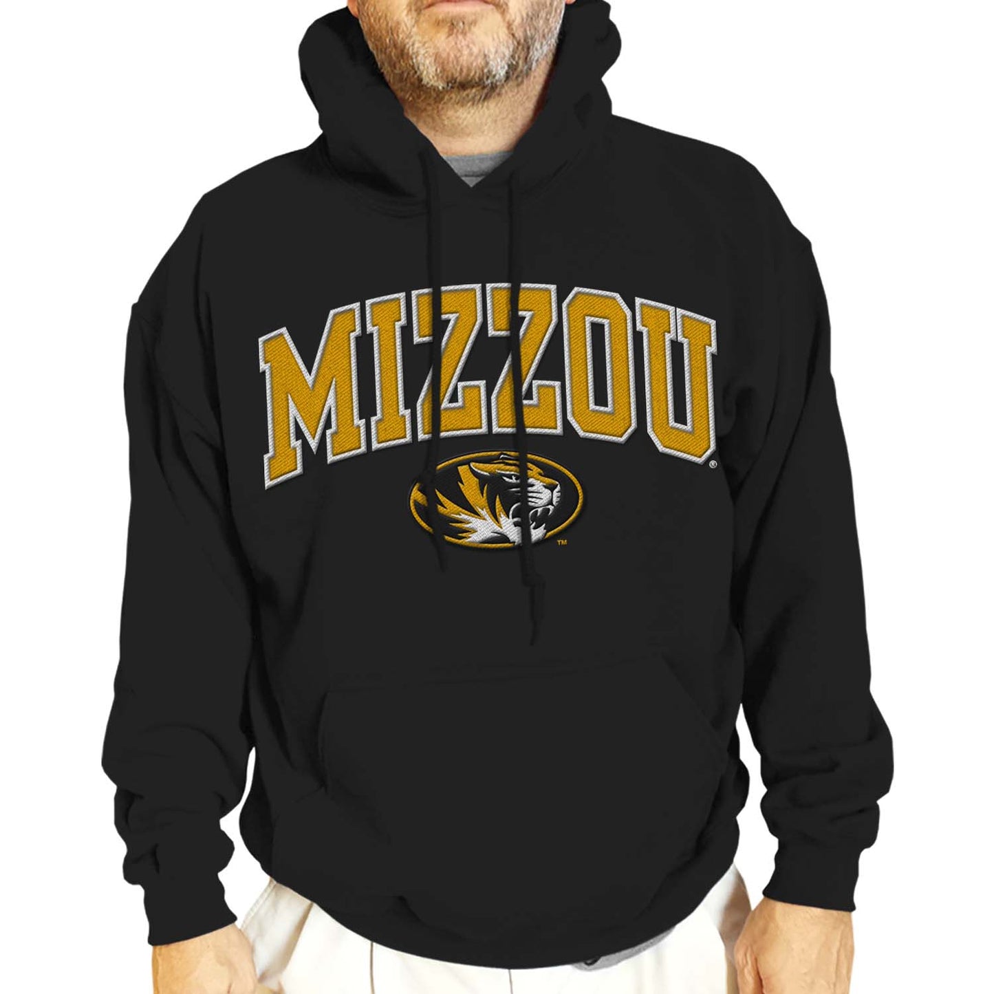 Missouri Tigers NCAA Adult Tackle Twill Hooded Sweatshirt - Black